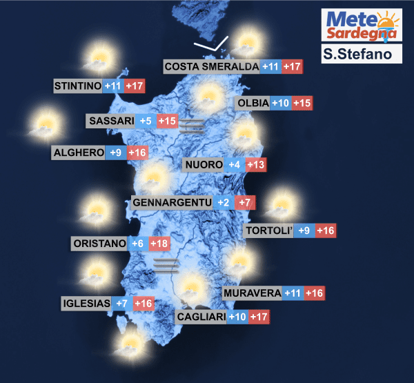 santo stefano - Il Meteo che farà a Natale e Santo Stefano in Sardegna.  Capodanno peggiora