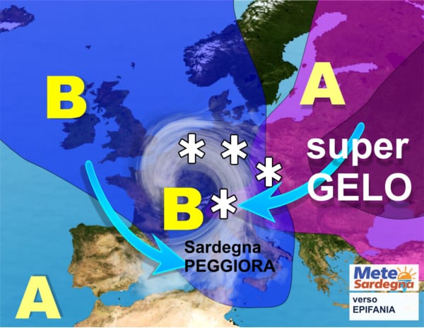 sardegna verso epifania - Gennaio, in Sardegna arriverà l'Inverno con freddo, pioggia, neve e forte vento.