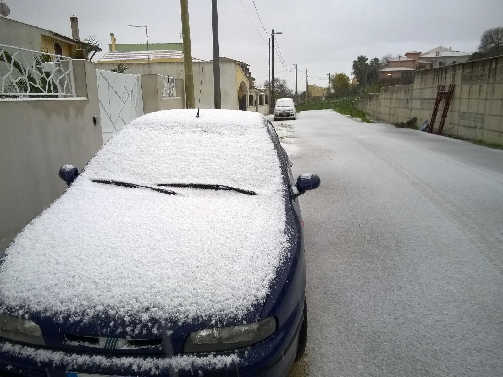 Ploaghe - Neve anche nel sassarese, su Ploaghe