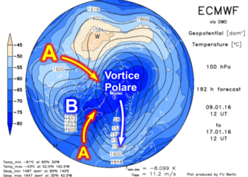 Vortice Polare 350x250 - Perché è così difficile per il gelo raggiungere la Sardegna?