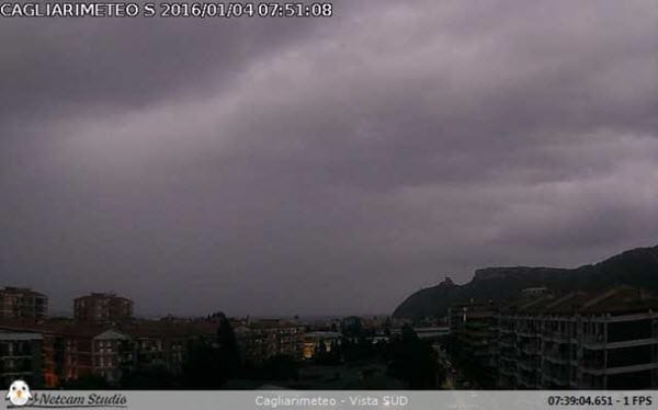 cagliari - Sardegna, meteo in sensibile peggioramento in queste ore. Webcam Sardegna