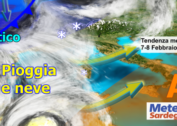 meteo sardegna 7 8 febbraio 350x250 - Ondata di freddo, vento e neve a quote basse. Meteo invernale per giorni