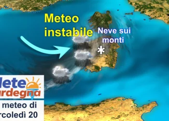 prev meteo sardegna 350x250 - Fronte freddo imminente: rovesci in arrivo sul sassarese