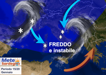 previsionilungoterminemeteosardegna 350x250 - Arriva il grande freddo da sabato, neve anche in collina. Meteo invernale