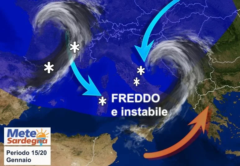 previsionilungoterminemeteosardegna - Da metà gennaio maltempo invernale. Occasioni per neve a bassa quota