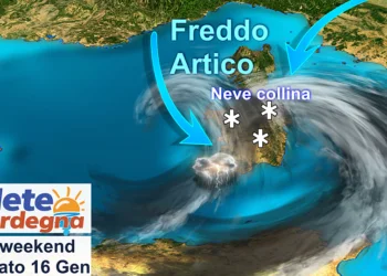 previsionimeteosardegna14gen2016 350x250 - Meteo weekend: arriva freddo ed anche la neve a bassa quota. Ecco dettagli