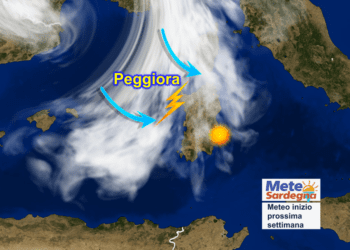 previsionisardegna 350x250 - Ammasso nuvoloso si muove verso la Sardegna