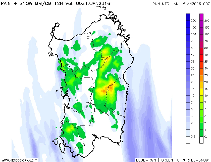 snow12h 242 - Previsione neve per il pomeriggio e la sera