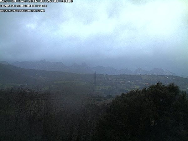 tempio pausania - Sardegna, meteo in sensibile peggioramento in queste ore. Webcam Sardegna