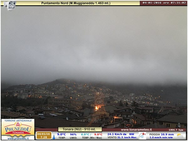 tonara - Sardegna, meteo in sensibile peggioramento in queste ore. Webcam Sardegna