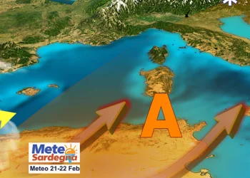 21 22 febbraio sardegna 350x250 - Meteo febbraio: altre perturbazioni in serie, fasi piovose e neve sui monti