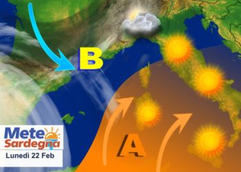 22 feb meteo sardegna 350x250 - Meteo febbraio: altre perturbazioni in serie, fasi piovose e neve sui monti