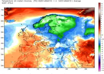 Anomalie termiche 350x250 - Freddo? Si, ma gennaio rimane caldo