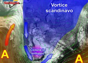 Meteosat 2 350x250 - Perturbazione a ridosso delle coste ovest: imminente peggioramento