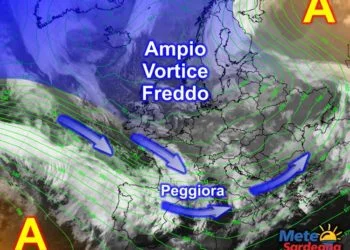 Meteosat4 350x250 - Perturbazione a ridosso delle coste ovest: imminente peggioramento
