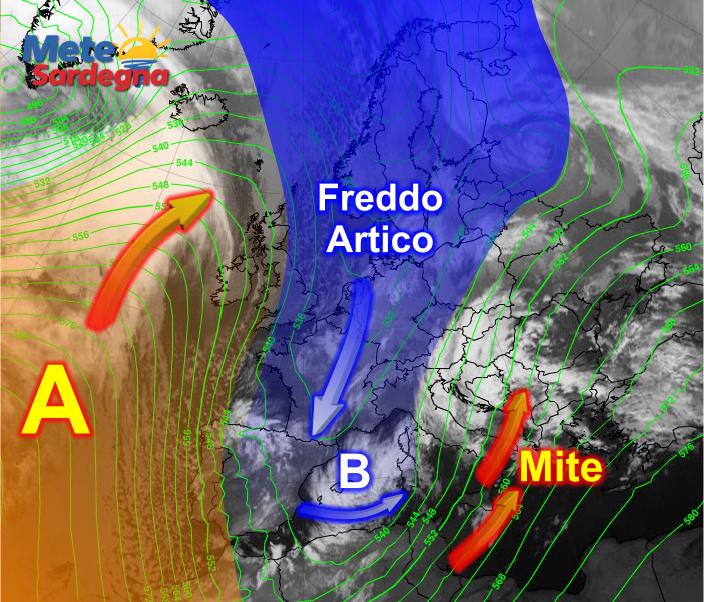 Meteosat6 - Aria fredda a ovest della Sardegna: si scava il Vortice di Bassa Pressione