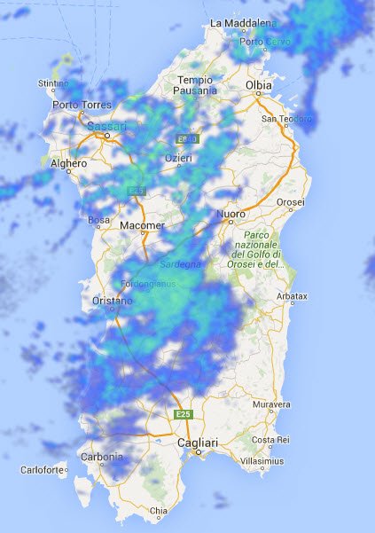 Radar Sardegna 2 1 - Ancora forti piogge in atto: previsioni confermate