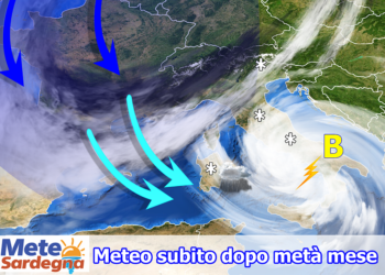 meteo sardegna dopo meta mese 350x250 - Ondata di freddo, vento e neve a quote basse. Meteo invernale per giorni