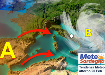 meteo tendenza 20 febbraio 350x250 - Meteo febbraio: altre perturbazioni in serie, fasi piovose e neve sui monti
