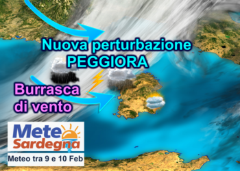 meteosardegna 9 10 Febbraio 350x250 - Peggioramento meteo, forti piogge domenica. Altre perturbazioni seguiranno