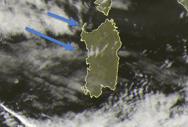 meteosat 1 - Sardegna, è tornato il sole, ma le nubi non tarderanno a venire