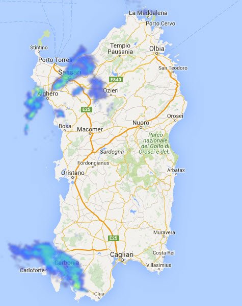 24 03 2016 08 59 32 - In atto forti rovesci di pioggia su Sassari e nel Sulcis Iglesiente