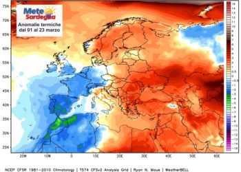 Anomalie termiche 1 350x250 - Dopo mesi di caldo, marzo in Sardegna sta portando freddo