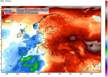Anomalie termiche 350x250 - Dopo mesi di caldo, marzo in Sardegna sta portando freddo