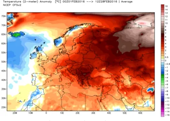 Anomalie termiche febbraio 2016 350x250 - Temperature superiori alla norma: febbraio è stato terribile