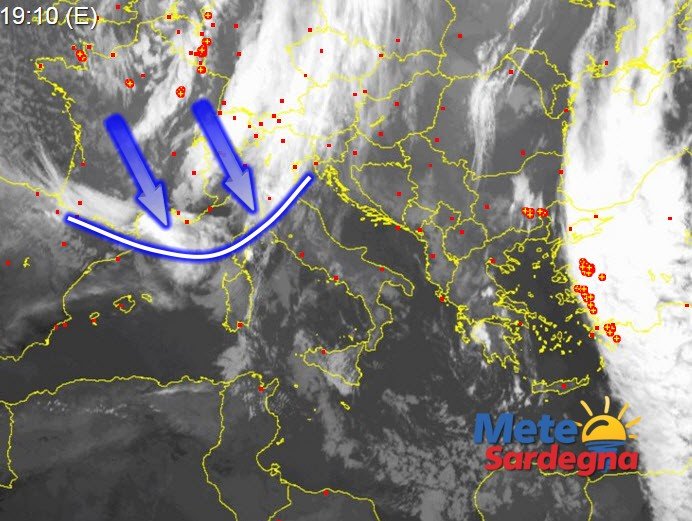 Meteosat Sardegna 1 - Il peggioramento meteo sta arrivando