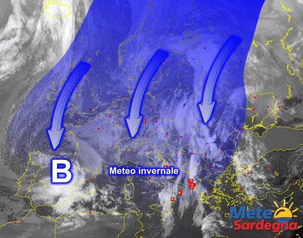 Meteosat Sardegna 4 - Marzo si veste d'inverno: irruzione fredda penetra sul Mediterraneo