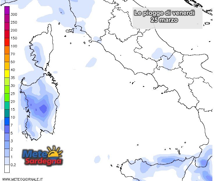 Piogge Sardegna 12 - Nuovo peggioramento nella giornata di venerdì