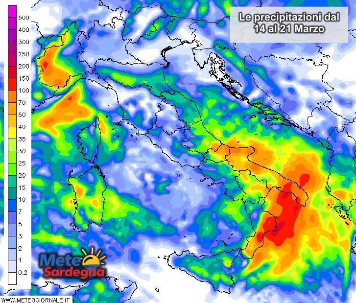 Piogge Sardegna 3 - Un'altra settimana di maltempo invernale: ecco le precipitazioni attese