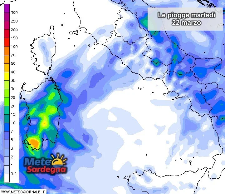 Forte peggioramento martedì 22 marzo Piogge martedì 22 marzo - Forte peggioramento martedì 22 marzo