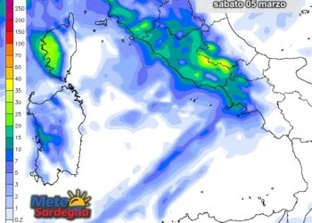 Piogge sardegna 05 marzo 350x250 - Mercoledì sera furioso Maestrale, freddo, ma poca pioggia