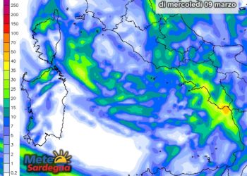 Piogge sardegna 09 marzo 350x250 - Possibili isolati piovaschi pomeridiani sul Gennargentu