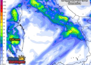 Previsione pioggia Sardegna 350x250 - Peggioramento in atto: piogge più intense dal pomeriggio