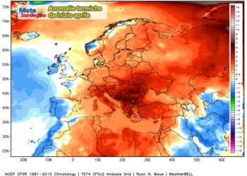 Anomalie termiche aprile 350x250 - Aprile in abiti d'estate: sinora è stato caldissimo