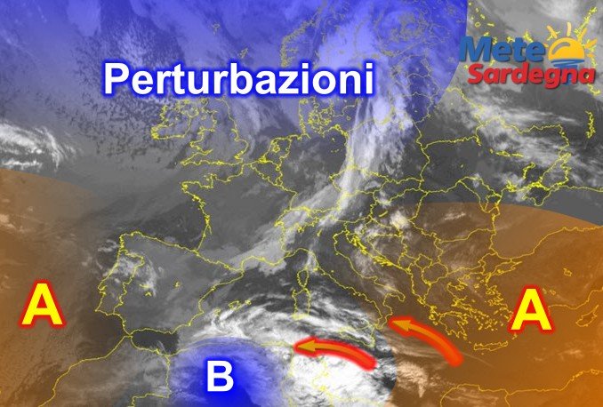 Meteosat Sardegna 3 - Bassa Pressione sul nord Africa apre la strada al cambiamento