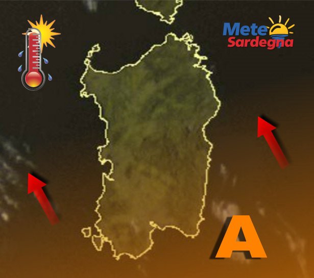 Fonte immagine Sat24, rielaborazione grafica a cura della Redazione del Meteo Sardegna.