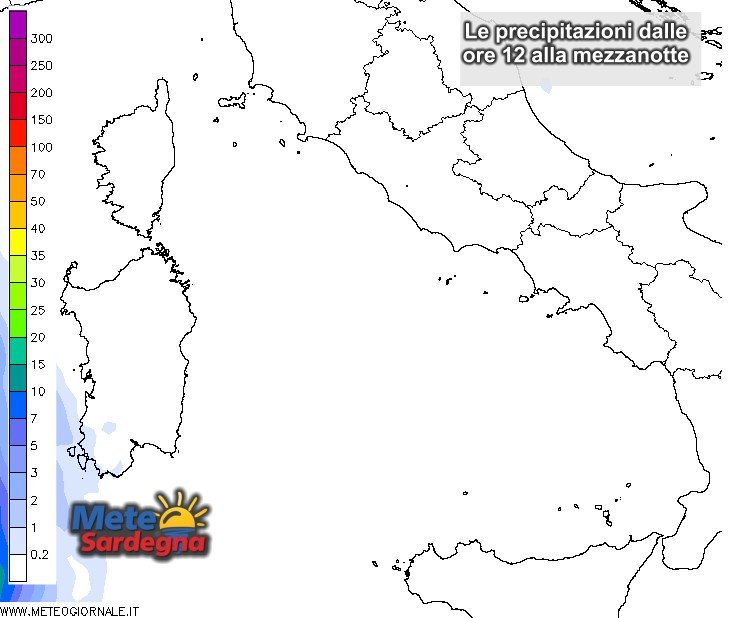 Piogge Sardegna - Riusciranno i temporali a raggiungere la Sardegna?