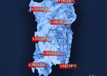 Temperature massime Sardegna 350x250 - Martedì forte calo delle temperature: anche 10°C nell'interno