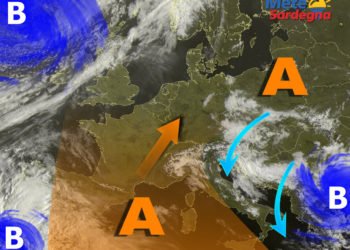 Meteosat 3 350x250 - Vortice perturbato a ridosso della Sardegna: piogge, temporali, anche neve