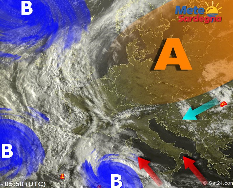 Meteosat 4 1 - Seguiamo insieme la perturbazione e il peggioramento meteo