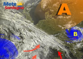 Meteosat 5 350x250 - Vortice perturbato a ridosso della Sardegna: piogge, temporali, anche neve