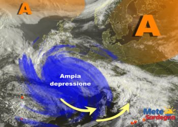 Meteosat 7 350x250 - Vortice perturbato a ridosso della Sardegna: piogge, temporali, anche neve