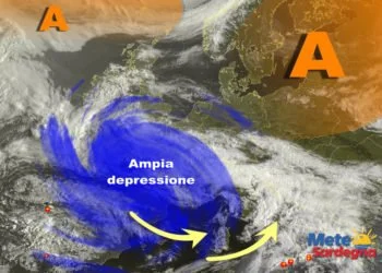 Meteosat 7 350x250 - Vortice perturbato a ridosso della Sardegna: piogge, temporali, anche neve