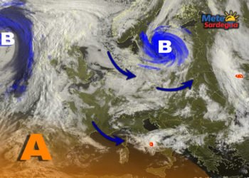 Meteosat sardegna 1 350x250 - Vortice perturbato a ridosso della Sardegna: piogge, temporali, anche neve