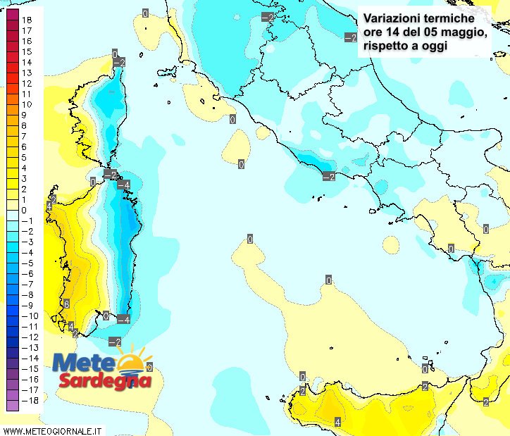 Variazioni temperature - Da domani grosse differenze di temperatura tra est e ovest
