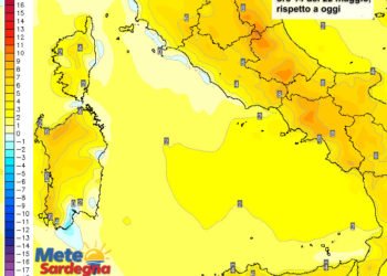 Variazioni termiche sardegna 350x250 - Da domani grosse differenze di temperatura tra est e ovest